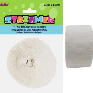 Crepe Streamer - White